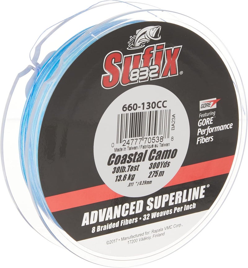 Sufix 300 Yard 832 Advanced Superline Braid Fishing Line - Coastal Camo - Image 1